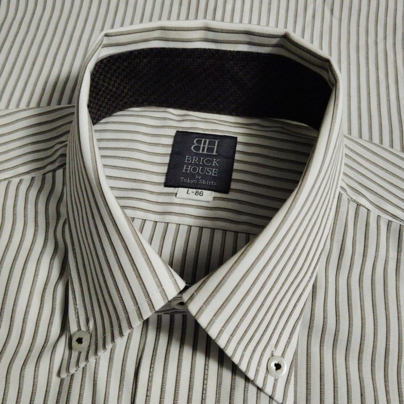 Brick House by Tokyo Shirts Striped Button-Down Shirt L-86