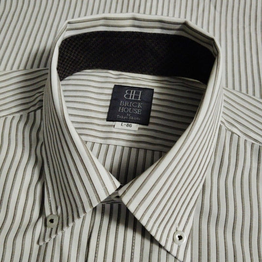 Brick House by Tokyo Shirts Striped Button-Down Shirt L-86