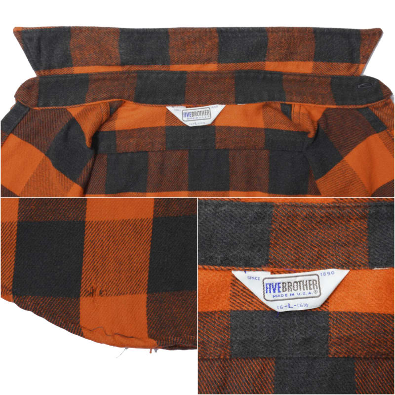 FIVE BROTHER Vintage Flannel Shirt L