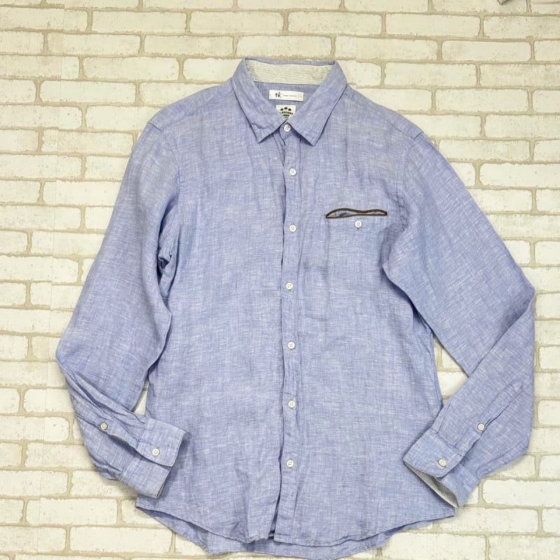 Takeo Kikuchi Linen Shirt with Faux Leather Detail