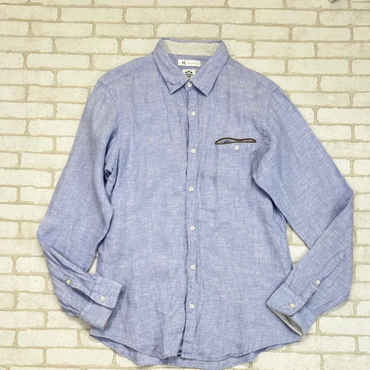 Takeo Kikuchi Linen Shirt with Faux Leather Detail
