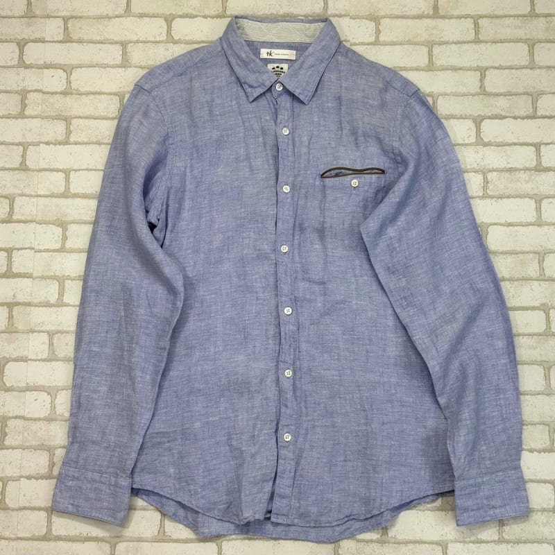 Takeo Kikuchi Linen Shirt with Faux Leather Detail