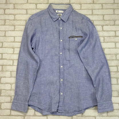 Takeo Kikuchi Linen Shirt with Faux Leather Detail