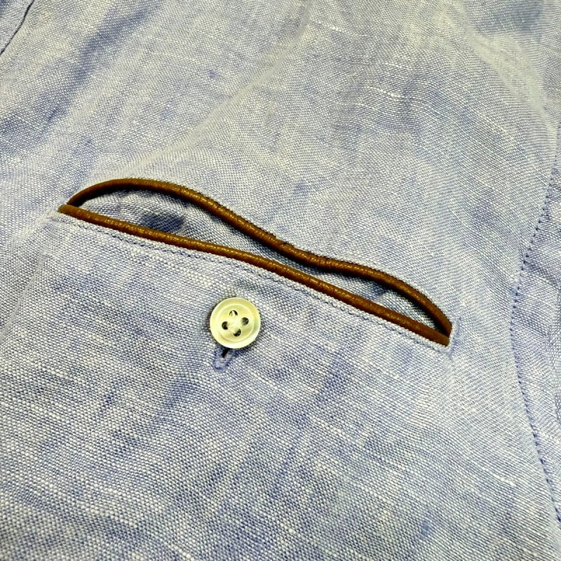 Takeo Kikuchi Linen Shirt with Faux Leather Detail