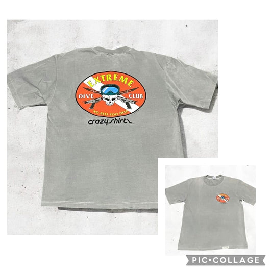 90s USA Made Crazy Shirts Skull T-Shirt Vintage