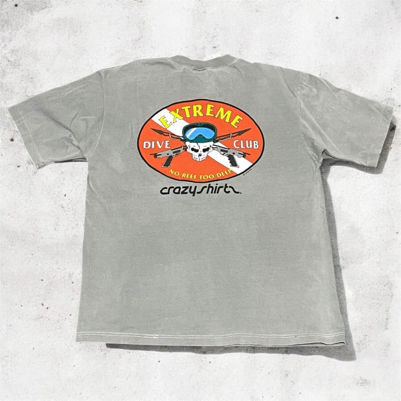 90s USA Made Crazy Shirts Skull T-Shirt Vintage
