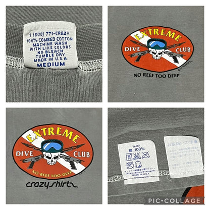 90s USA Made Crazy Shirts Skull T-Shirt Vintage