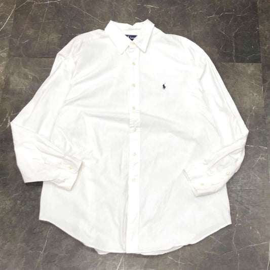 90s Ralph Lauren Button-Down Shirt White XL