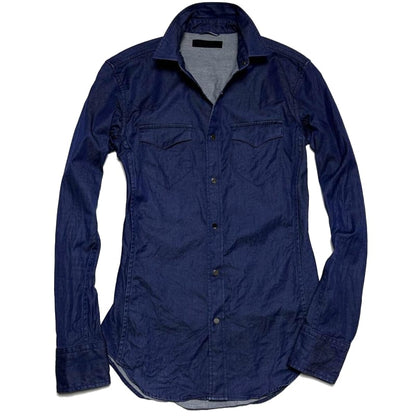 Junhashimoto Fine Stretch Light Denim Western Shirt Size 2 Blue