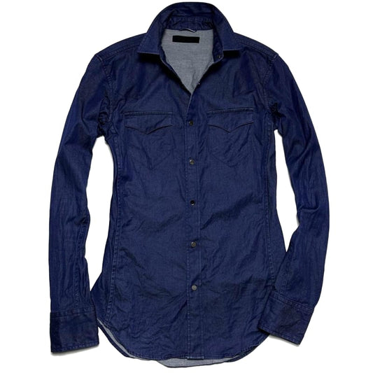 Junhashimoto Fine Stretch Light Denim Western Shirt Size 2 Blue