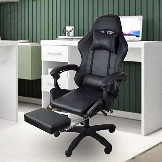 Latest Model Gaming Chair With Ottoman Footrest Black