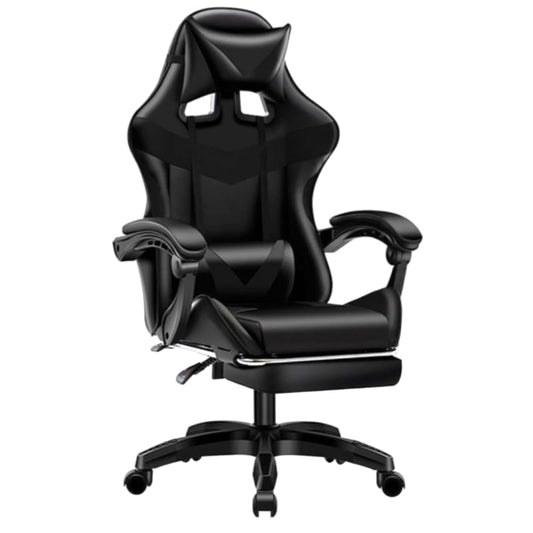 Latest Model Gaming Chair With Ottoman Footrest Black