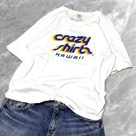 90s Crazy Shirts Logo T-Shirt Vintage White M