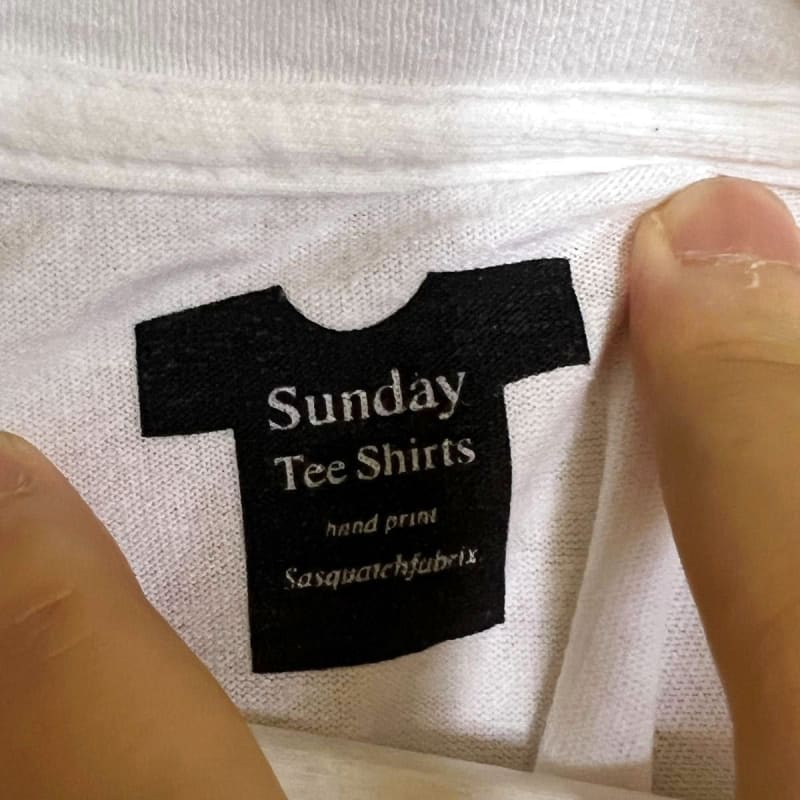 Sasquatchfabrix Sunday Tee Shirt Tengu Slide Board Hand-Printed T-Shirt White