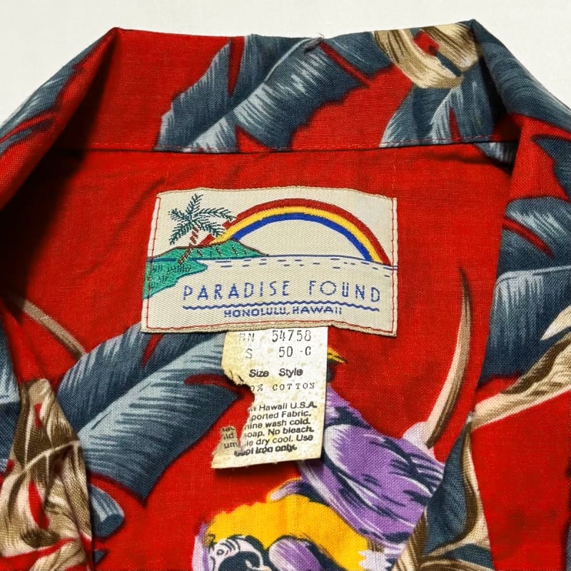 Paradise Found Aloha Shirt S Size Made In USA