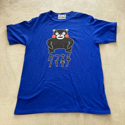 Kumanichi T-Shirt M Size Kumamoto Kumamon Kitano Blue