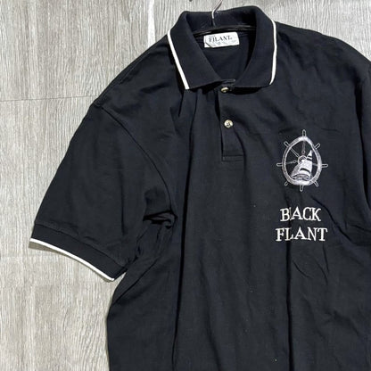 Black Filant Short Sleeve Polo Shirt L