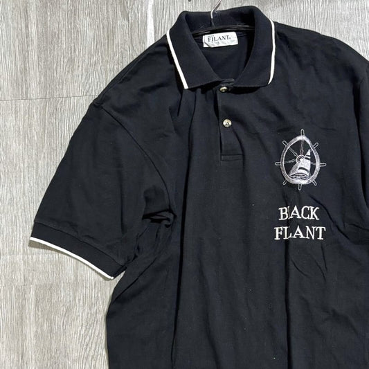 Black Filant Short Sleeve Polo Shirt L