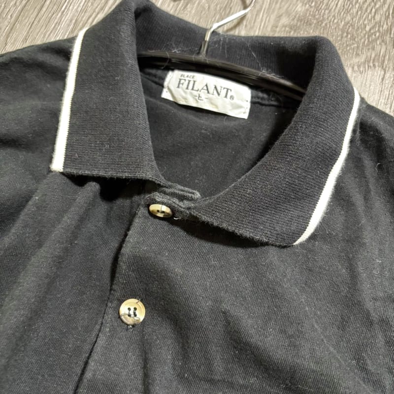 Black Filant Short Sleeve Polo Shirt L