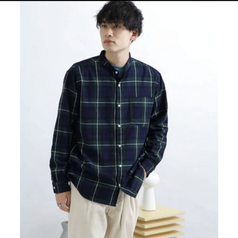 Sense of Place Urban Research Men's Check Long Sleeve Shirt Green M