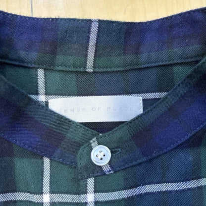 Sense of Place Urban Research Men's Check Long Sleeve Shirt Green M