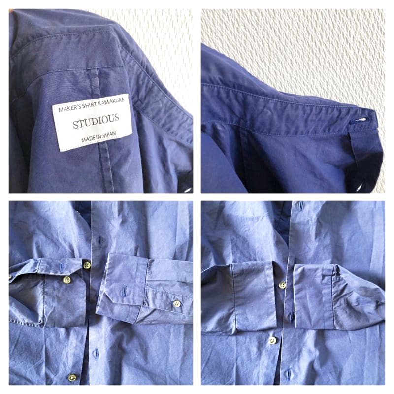 STUDIOUS × Maker's Shirts Kamakura Navy Shirt Jacket Size 1