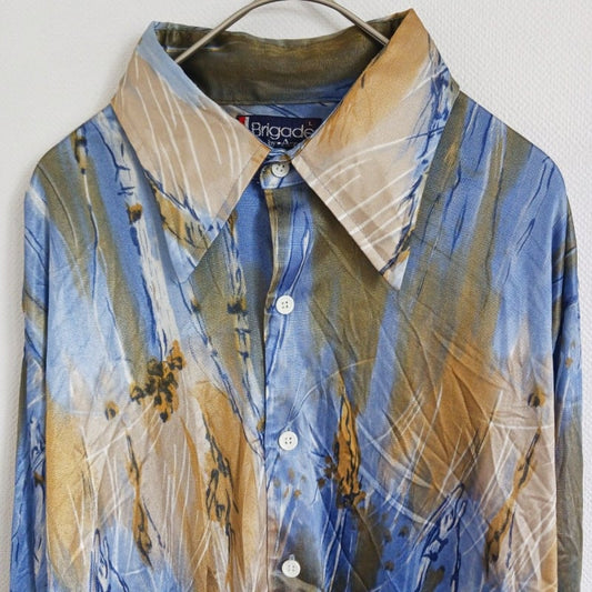 Brigade By Arrow 70s Long Sleeve Shirt Vintage Pattern