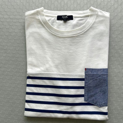 Beams Heart Striped T-Shirt L Size