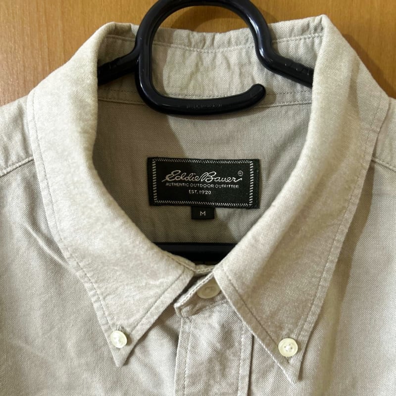 Eddie Bauer Short Sleeve Shirt Beige L Size Men's