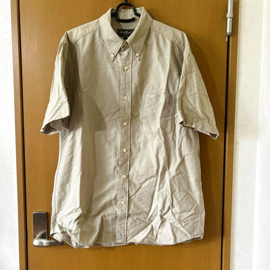 Eddie Bauer Short Sleeve Shirt Beige L Size Men's