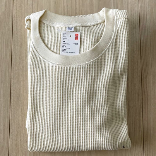 Uniqlo Waffle Cool Neck Long Sleeve T-Shirt Size L