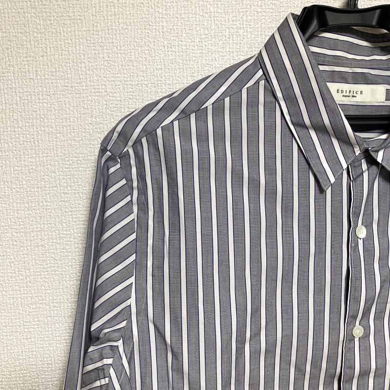 New Edifice Shirt Men's Stripe Blue L