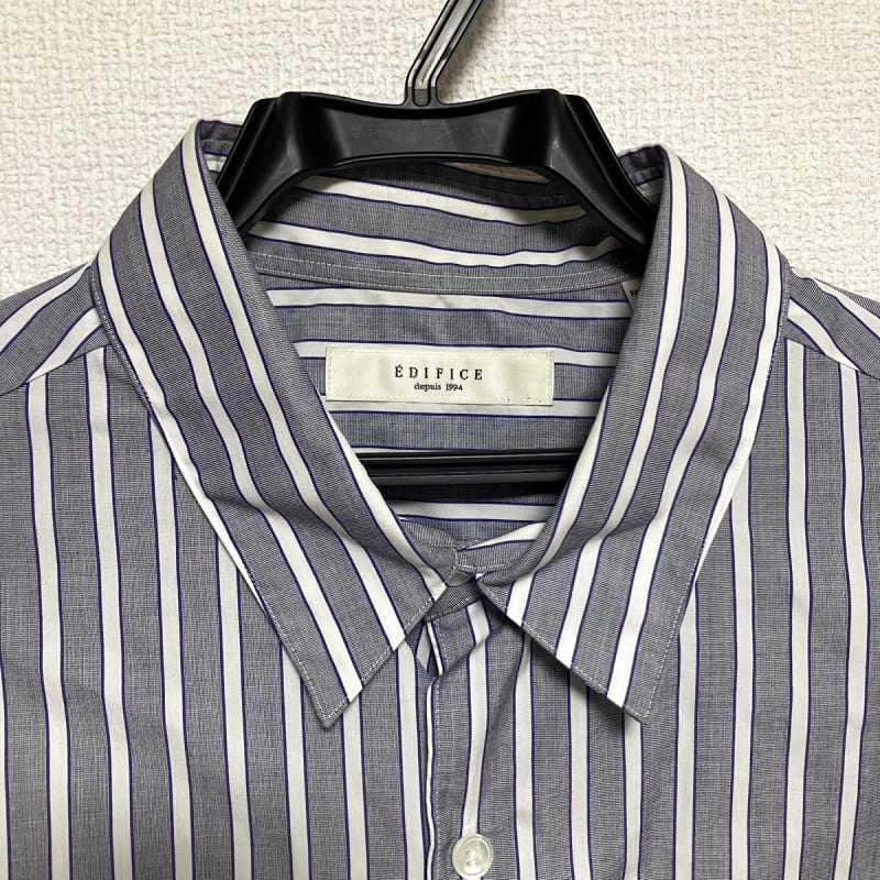 New Edifice Shirt Men's Stripe Blue L