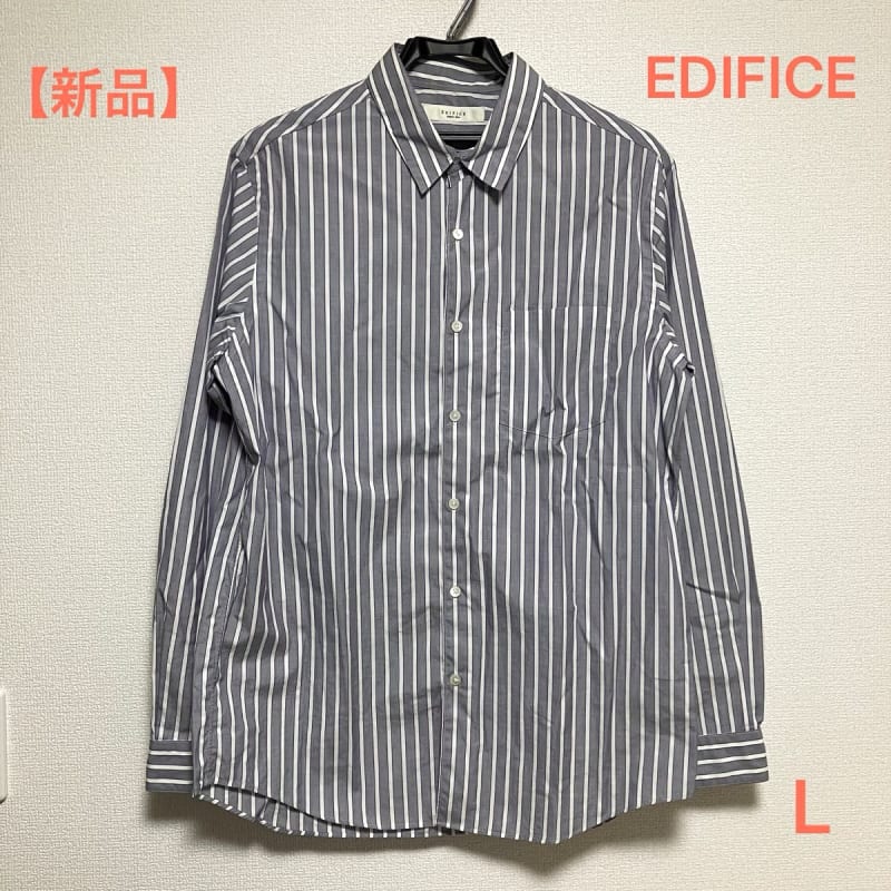 New Edifice Shirt Men's Stripe Blue L
