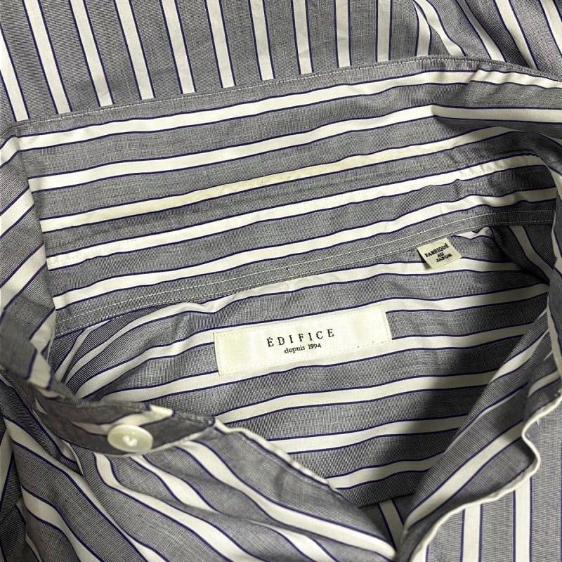 New Edifice Shirt Men's Stripe Blue L