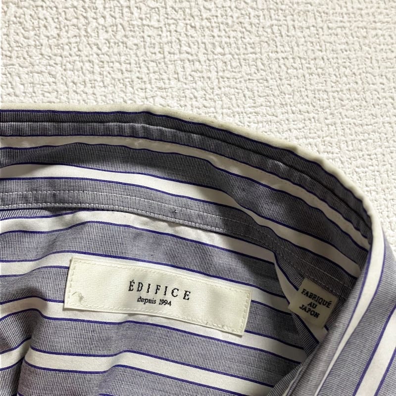 New Edifice Shirt Men's Stripe Blue L