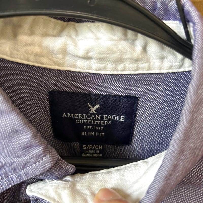 American Eagle Long Sleeve Shirt Blue Stripe