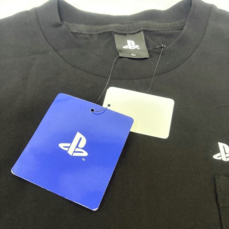PlayStation Logo Pocket T-Shirt L Size Black