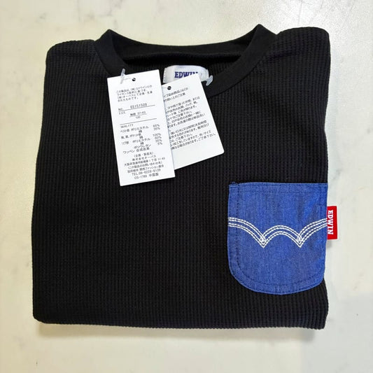 EDWIN Short Sleeve T-Shirt Black Unused