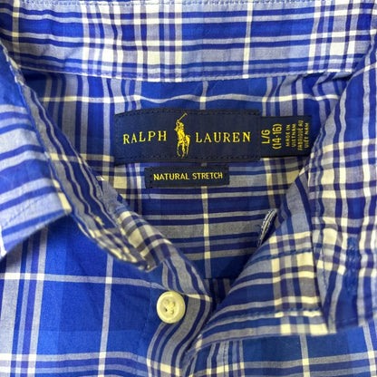 Ralph Lauren Short Sleeve Check Shirt in Blue Size 160