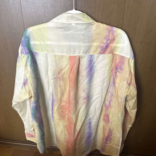 Colorful Tie-Dye Long Sleeve Shirt L Size