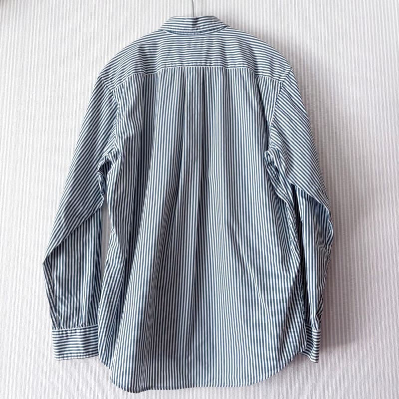 Uniqlo Broad Shirt Striped Button Down Long Sleeve Green S
