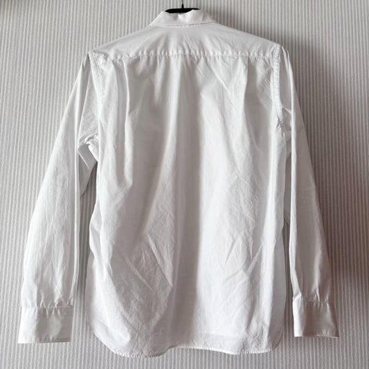 Muji Xinjiang Cotton Washed Broad Shirt White Long Sleeve Size S