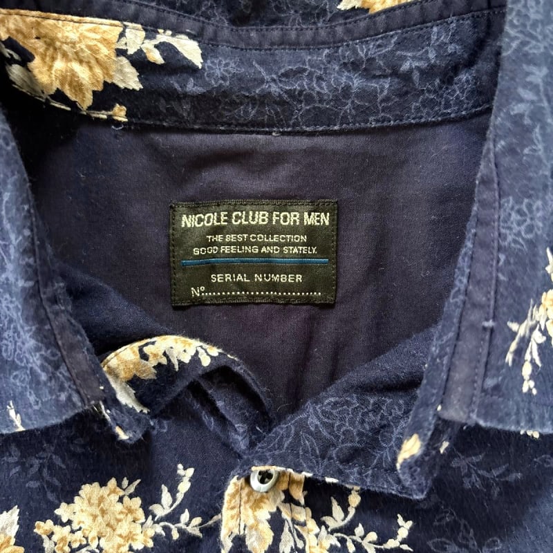 Nicole Club For Men Floral Shirt Navy Size M