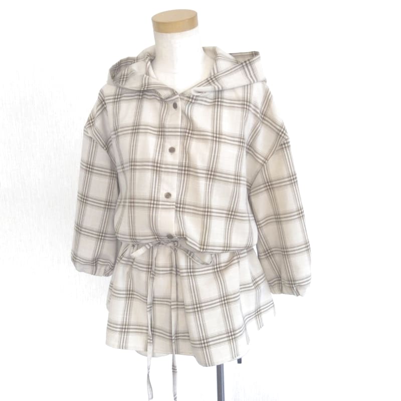 Beige and Brown Checkered Shirt