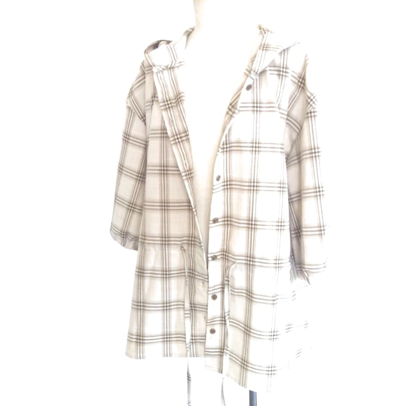 Beige and Brown Checkered Shirt