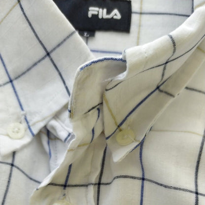 Fila Short Sleeve Button Down Shirt Size L Checkered