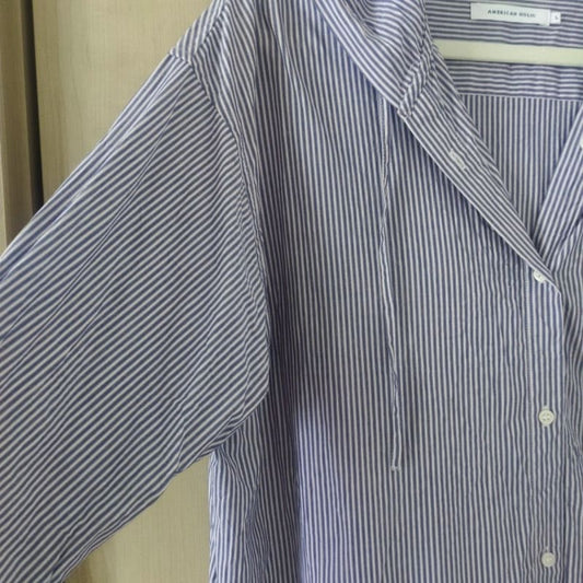 American Holic Striped Hooded Shirt