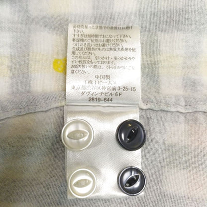 Beams Heart Check Skull Pattern Shirt Size L