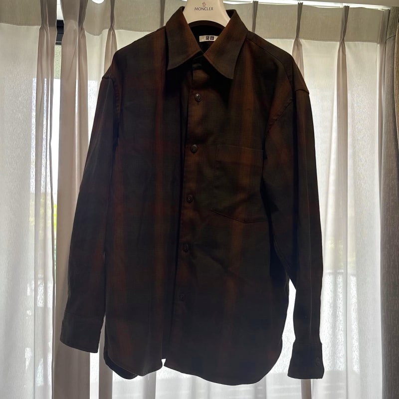 Uniqlo Check Shirt Men's L Size Red
